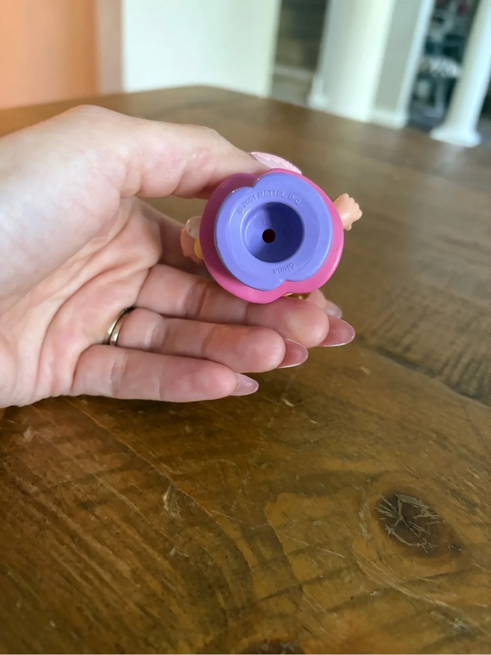 Fisher Price Little People mom with baby bottle  as is